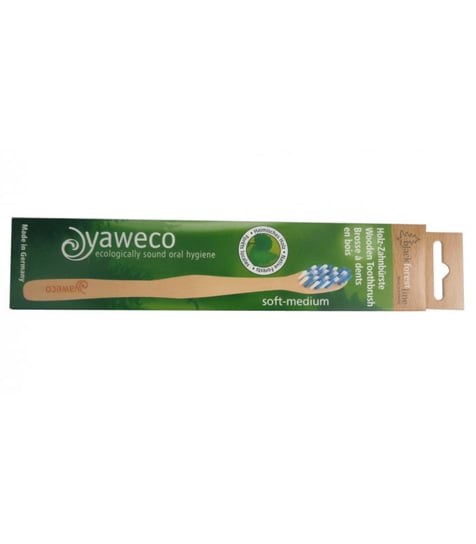 Drewniana szczoteczka do zębów, nylon, włosie miękko-średnie, Yaweco Yaweco