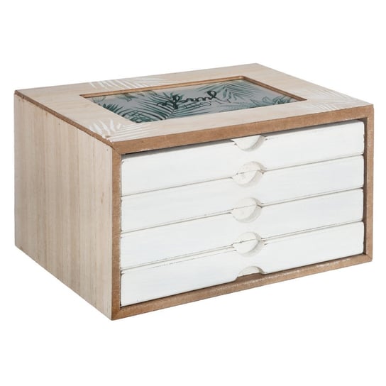 Drewniana szkatułka ATMOSPHERA, biała, 12x19 cm Atmosphera