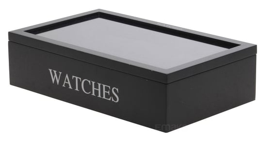 Drewniana szkatułka HOME STYLING COLLECTION na zegarki, czarna, 9x20 cm Home Styling Collection