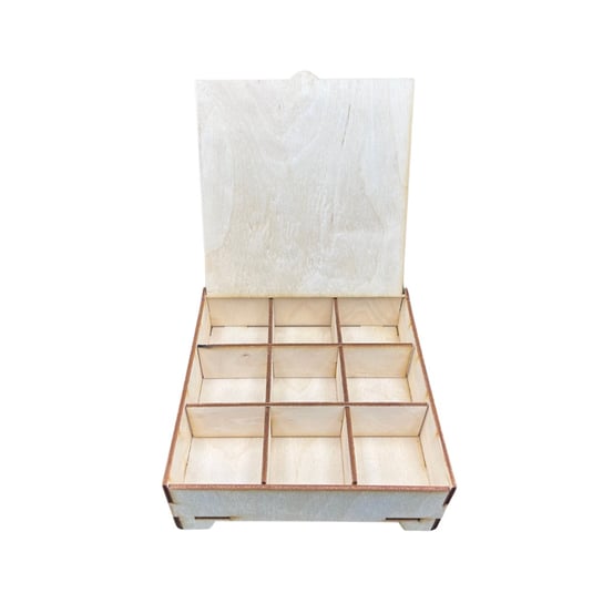 Drewniana Szkatułka Pudełko ze Sklejki Zamykane Decoupage Gift Box Kolorowe Motki
