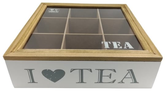 Drewniana Szkatułka Skrzyneczka pudełko na herbatę 9 przegródek kuferek etui organizer Inna marka