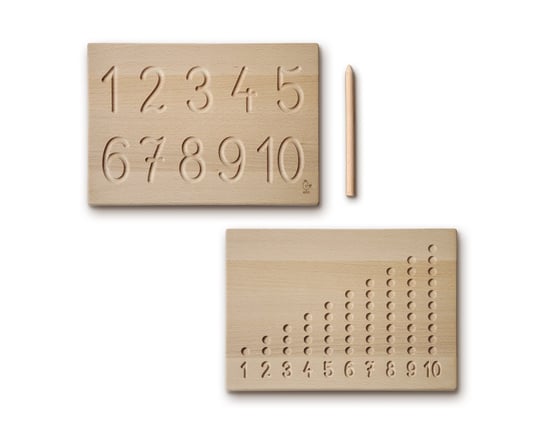 Drewniana tabliczka do nauki cyfr - zabawka edukacyjna w stylu montessori Inna marka