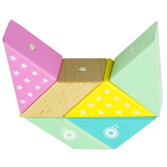 Drewniana układanka origami klocki na magnes KOT KinderSafe