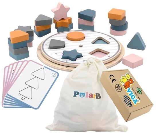 DREWNIANA UKŁADANKA Sorter Sensoryczny Zabawki edukacyjne dla niemowląt Viga 18m+ montessori PakaNiemowlaka