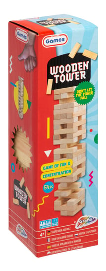 Drewniana Wieża - 54 elementy, gra zręcznościowa, Grafix Grafix