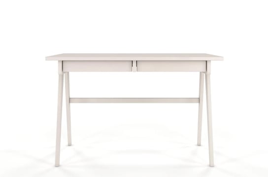 Drewniane bukowe biurko z szufladami Visby EDDA / białe SKANDICA