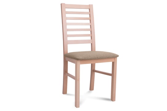 Drewniane bukowe krzesło tapicerowane beżowe siedzisko CLEMATI Konsimo