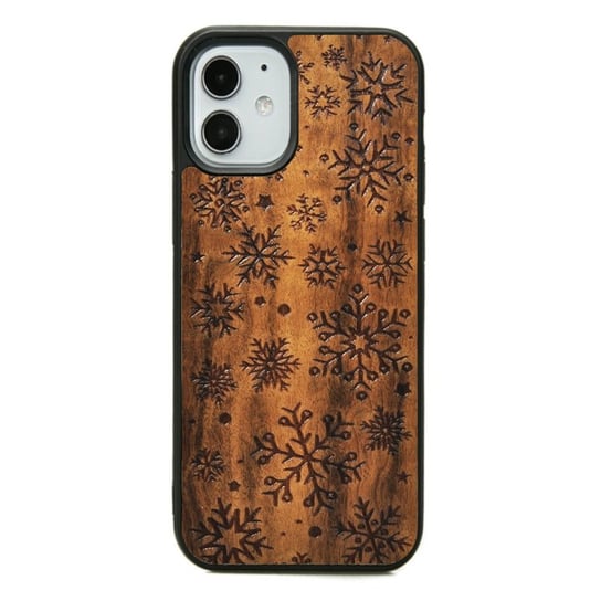 Drewniane etui iPhone 12 Mini Świąteczne Płatki Śniegu Imbuia ForestZone ForestZone