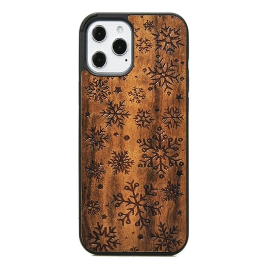 Drewniane etui iPhone 12 Pro Max Świąteczne Płatki Śniegu Imbuia ForestZone ForestZone