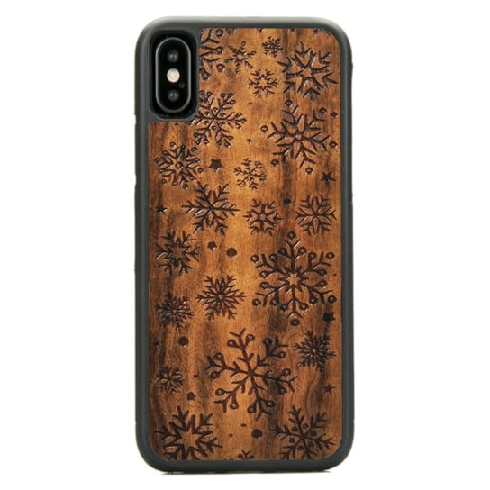 Drewniane etui iPhone XS Max Świąteczne Płatki Śniegu Imbuia ForestZone ForestZone