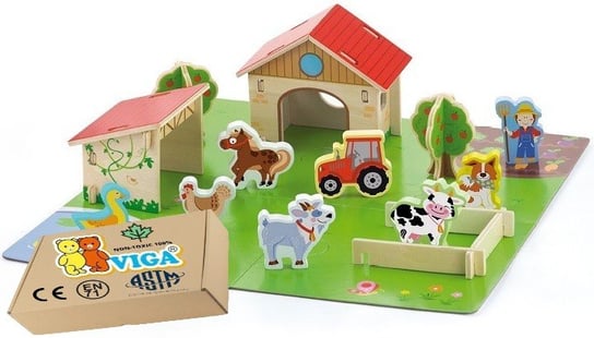 DREWNIANE FIGURKI ZWIERZĄT zabawki edukacyjne dla dziewczynki i chłopca Viga zabawka montessori PakaNiemowlaka