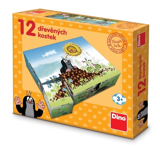 Drewniane klocki obrazkowe puzzle Rok Krecika 12 klocków dla dzieci 3+ oryginalne z Czech Inna marka