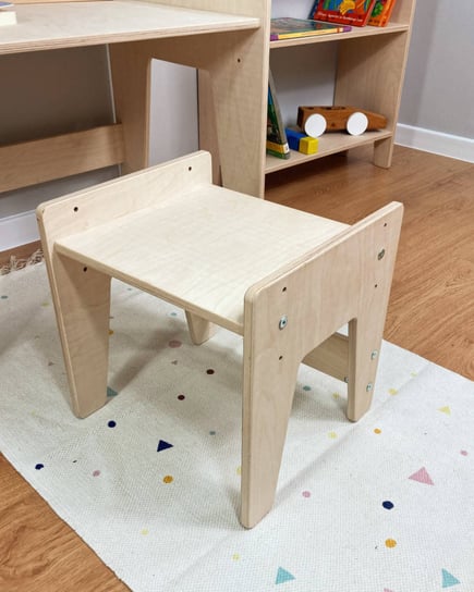 Drewniane krzesełko dla dziecka rosnące Lakierowane Obubu