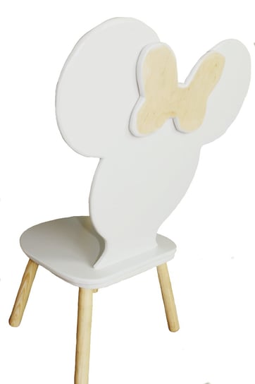 Drewniane krzesełko dziecięce, Myszka Minnie, Jasnoszary Misiabelki