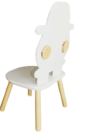 Drewniane krzesełko dziecięce, Samochodzik, Jasnoszary Misiabelki