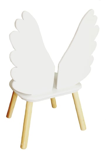 Drewniane krzesełko dziecięce, Skrzydełka, Jasnoszary Misiabelki