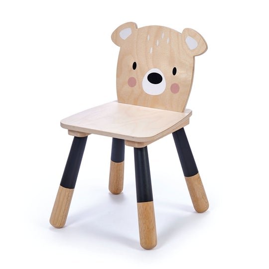 Drewniane krzesełko, Miś, kolekcja mebli Forest Tender Leaf Toys