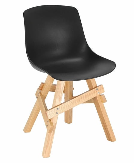 Drewniane Krzesło Czarne - Trisi 46X82 Elior