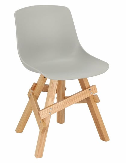 Drewniane Krzesło Szare - Trisi 46X82 Elior