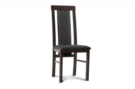 Drewniane krzesło wenge tkanina pleciona szara ECTIN Konsimo