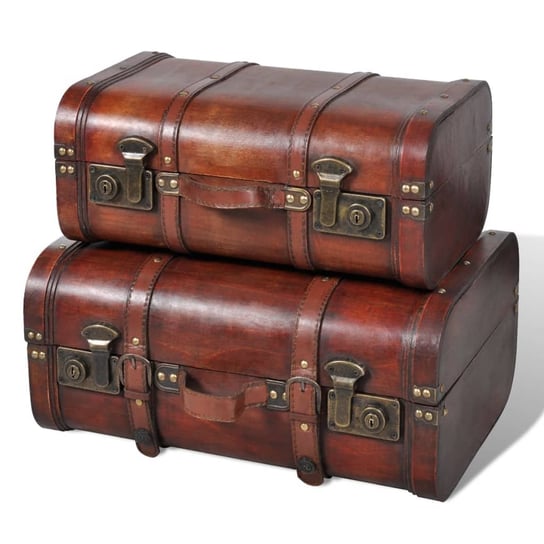 Drewniane kufry vintage - 2 sztuki, brązowy, 45x31 Inna marka