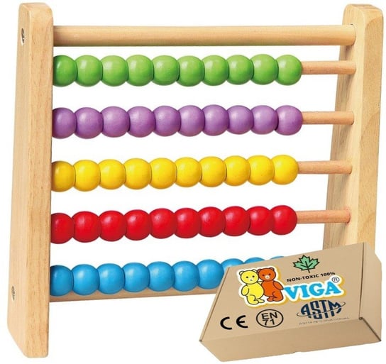 Drewniane Liczydło VIGA pomoce dydaktyczne zabawki dla przedszkolaków Viga zabawka montessori PakaNiemowlaka