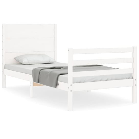 Drewniane łóżko 205,5x105,5x100cm, białe / AAALOE Inna marka