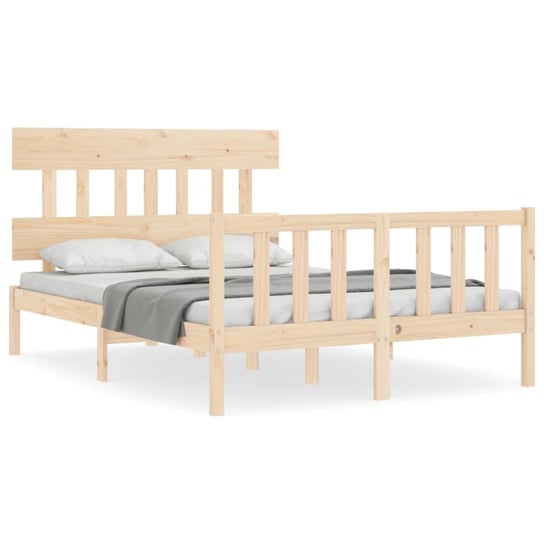 Drewniane łóżko 205,5x125,5x81 cm, sosna, surowe Inna marka