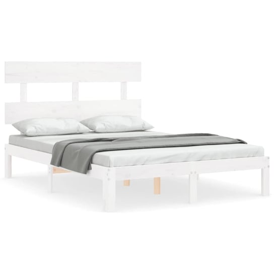 Drewniane łóżko białe 193,5x138,5x81 cm Inna marka