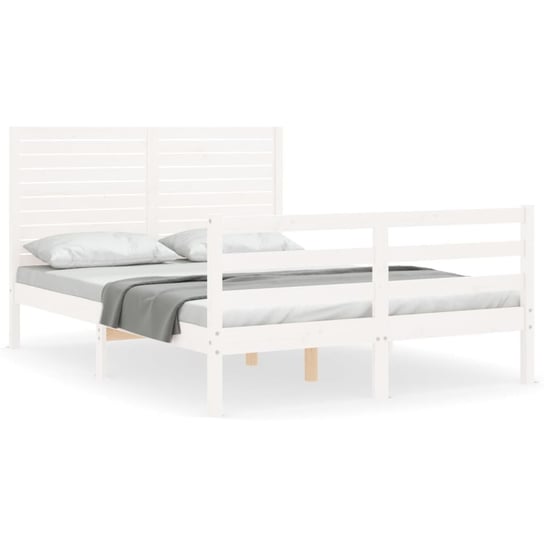 Drewniane łóżko białe 195,5x125,5x100 cm Inna marka