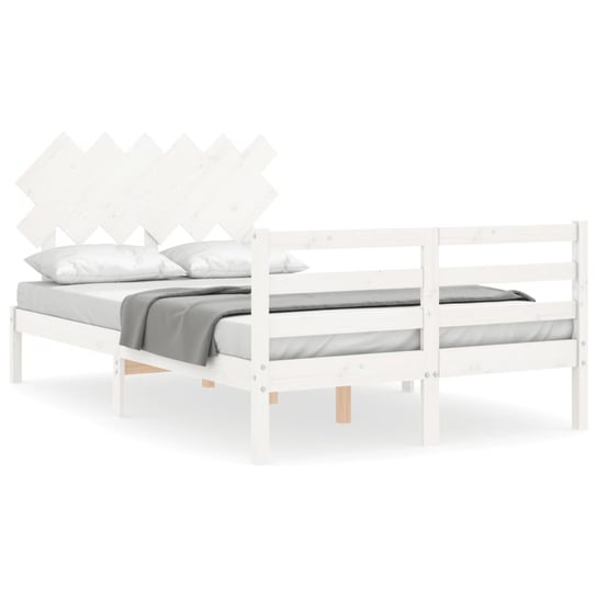 Drewniane łóżko białe 195,5x125,5x81cm Inna marka
