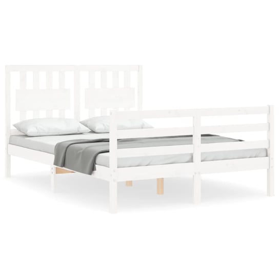 Drewniane łóżko białe 195,5x140,5x100 cm Inna marka