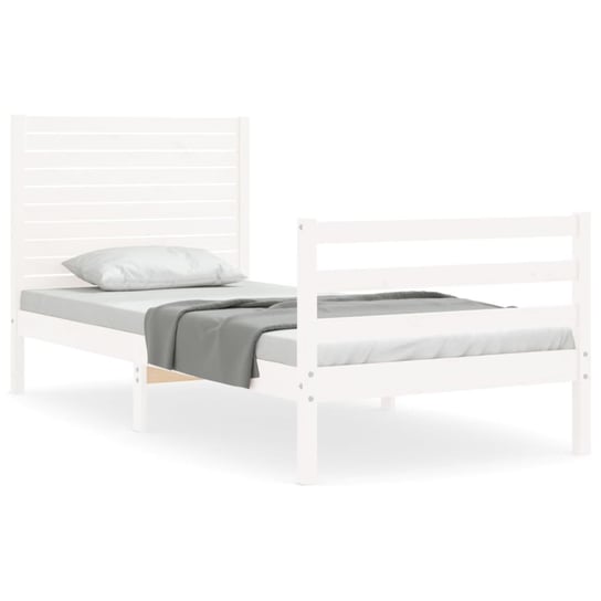 Drewniane łóżko białe 205,5x105,5x100cm / AAALOE Inna marka