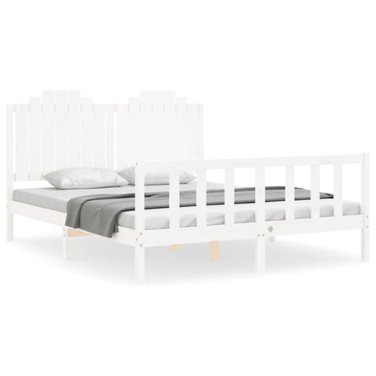 Drewniane łóżko białe 205,5x155,5x110cm Inna marka