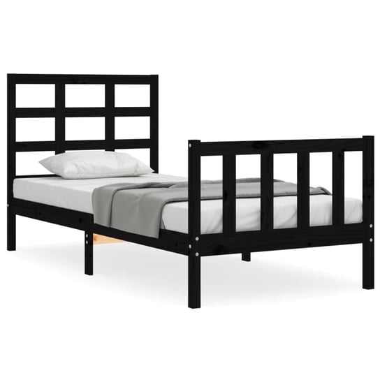 Drewniane łóżko czarne 195,5 x 80,5 x 100 cm Inna marka