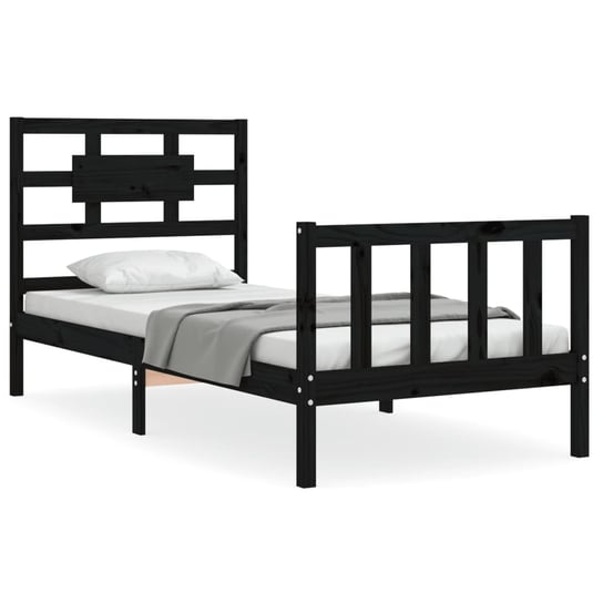 Drewniane łóżko czarne 195,5x80,5x100 cm Inna marka