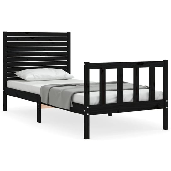 Drewniane łóżko czarne 195,5x80,5x100 cm Zakito
