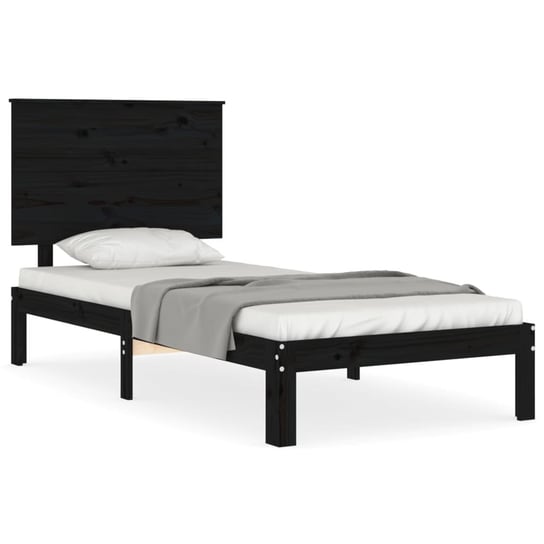 Drewniane łóżko czarne 203,5x103,5x82,5 cm Inna marka