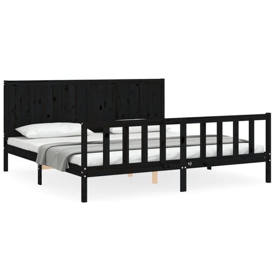 Drewniane łóżko czarne 205,5x205,5x100 cm Inna marka