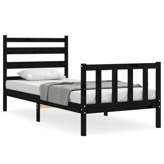 Drewniane łóżko czarne 206x95,5x100 cm Inna marka