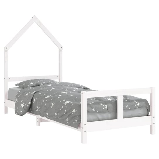 Drewniane łóżko dla dzieci Domki - białe, 205,5 x  / AAALOE Zakito