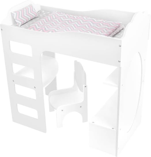 Drewniane łóżko dla lalek z biurkiem i krzesłem Small Foot Design