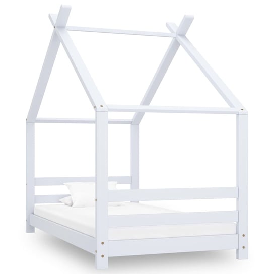 Drewniane łóżko domek 80x160 białe Inna marka