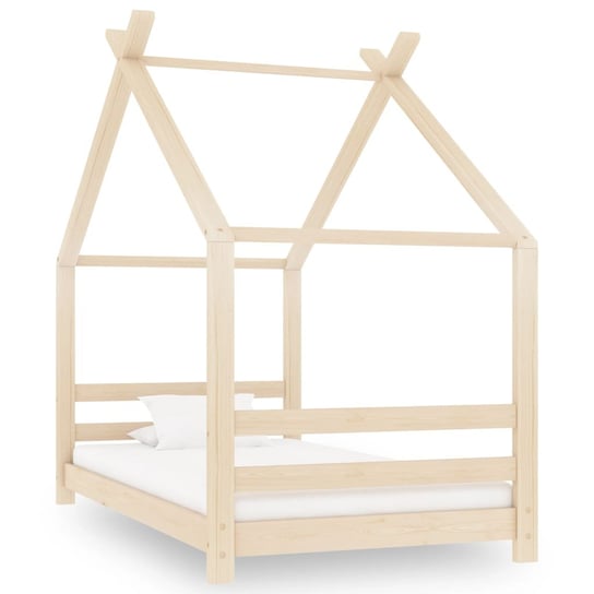 Drewniane łóżko domek 80x160 cm, sosna, bez matera Inna marka