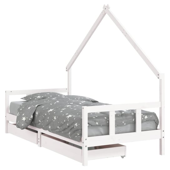 Drewniane łóżko dziecięce 205,5x95,5x163,5cm, biał / AAALOE Zakito
