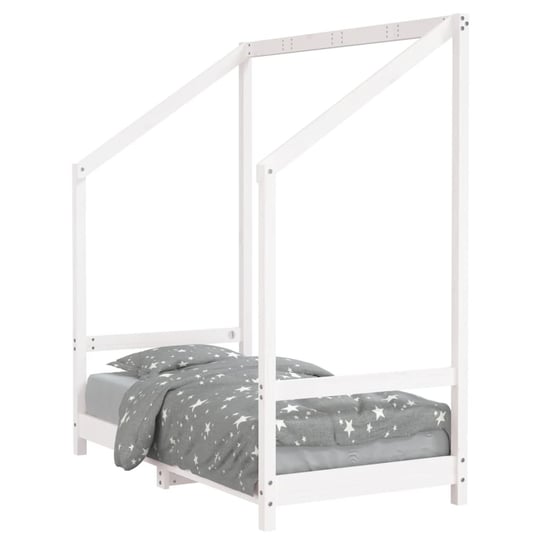 Drewniane łóżko dziecięce białe 145,5x75,5x158cm Inna marka