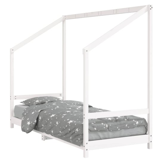 Drewniane łóżko dziecięce, białe, 205,5 x 85,5 x 1 / AAALOE Zakito
