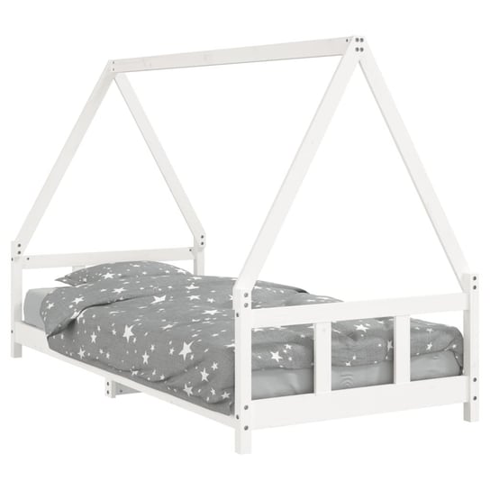 Drewniane łóżko dziecięce, białe, 205,5 x 95,5 x 1 / AAALOE Zakito