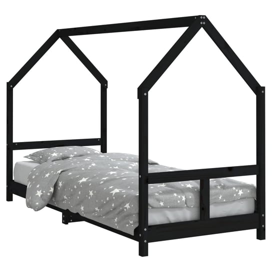 Drewniane łóżko dziecięce, czarne, 205,5x85,5x133  / AAALOE Zakito