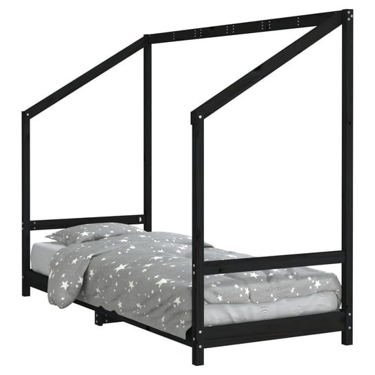 Drewniane łóżko dziecięce czarne 205,5x85,5x158cm Inna marka